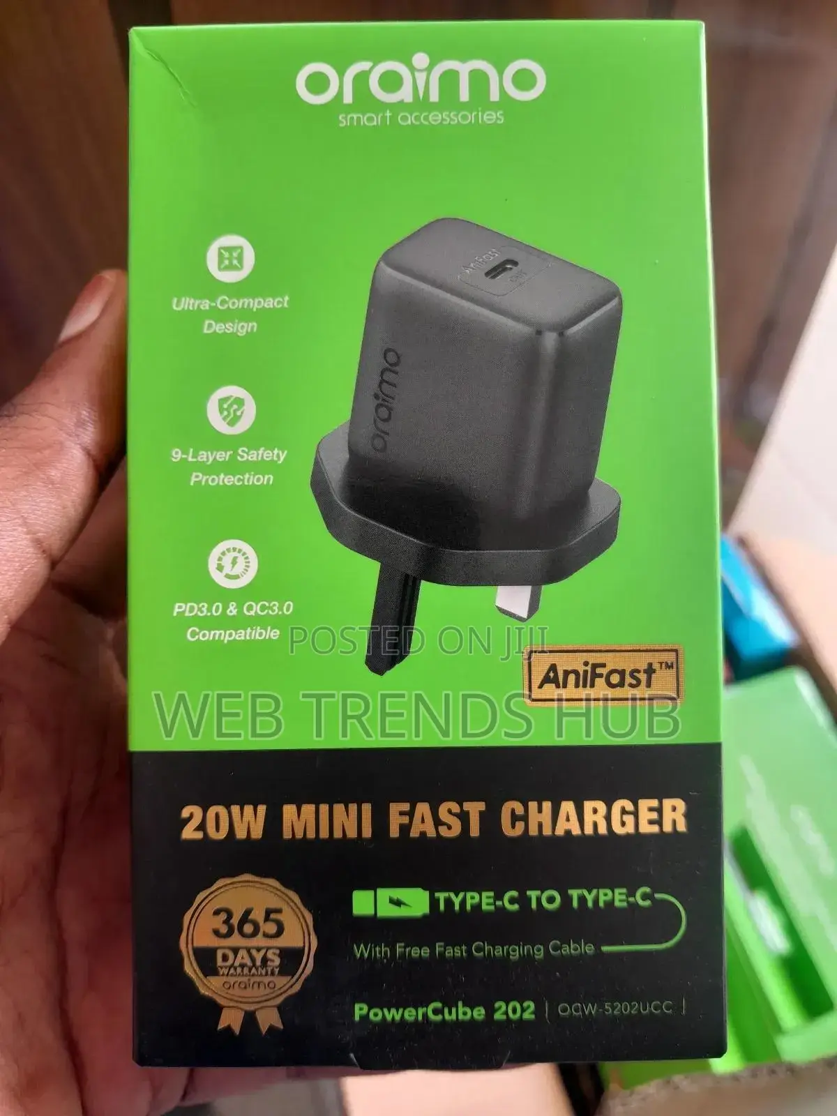 Oraimo 20w Fast Charger Kit (Type-C to Type-C) - Powercube 202