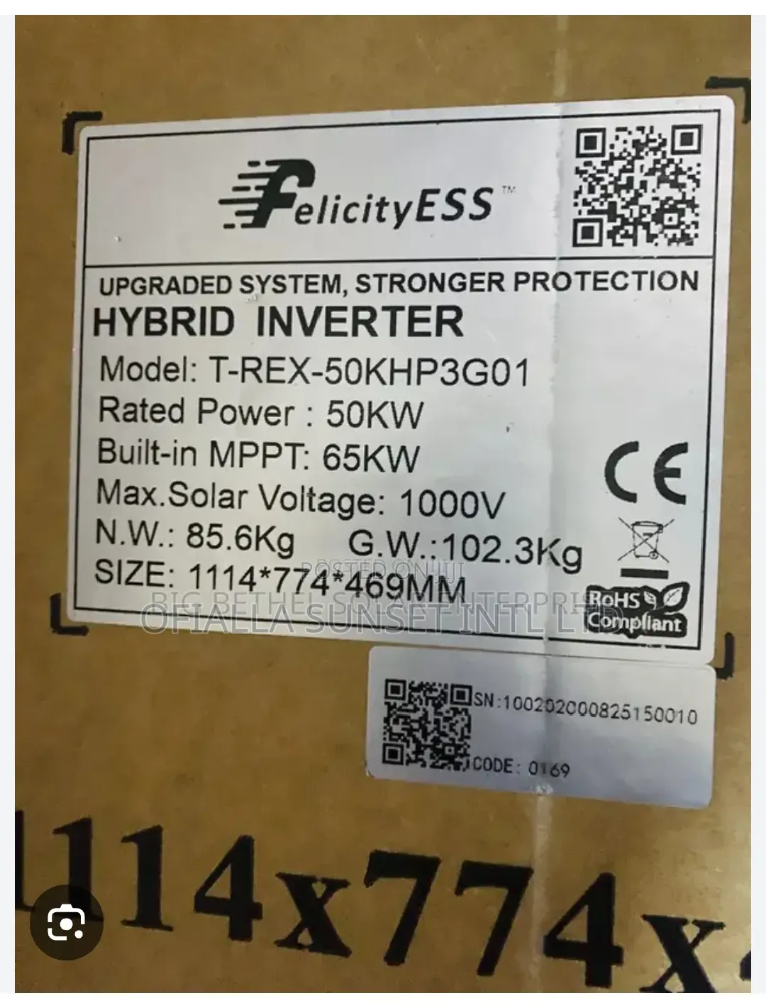 50kw High Voltage 3phase Felicity Hybrid Inverter