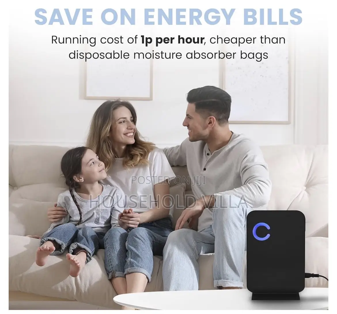 Cuqoo 1.3l Electric Mini Dehumidifier Air Purifier Black Low Energy