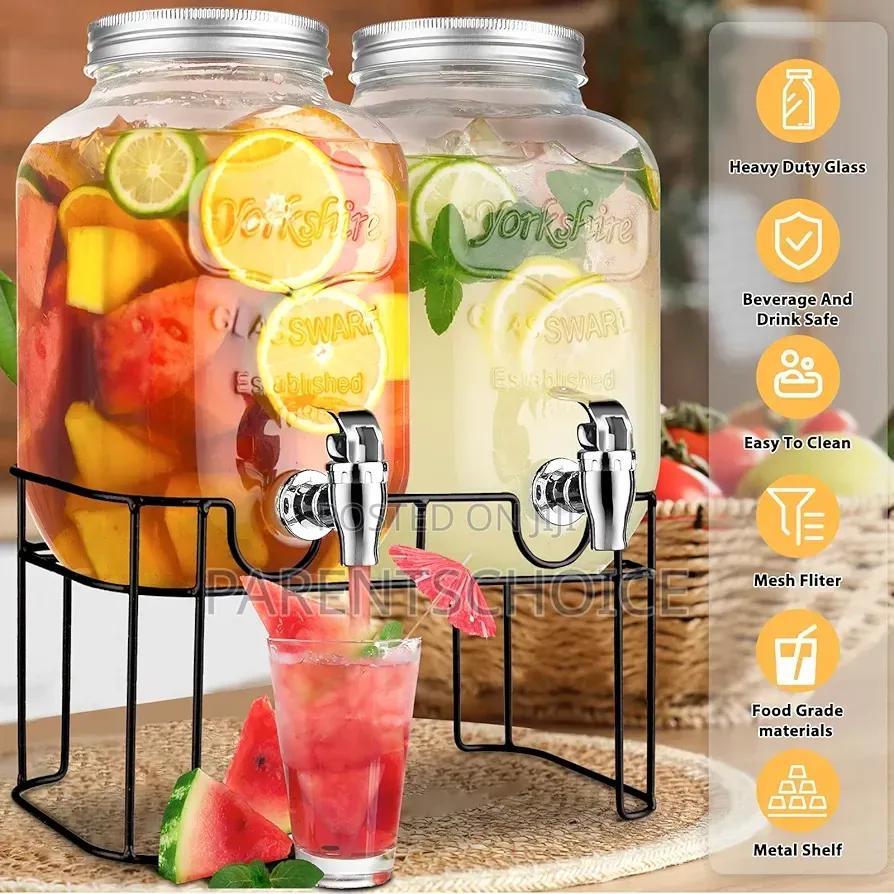 4 Liter Glass Drink Dispensers For Parties