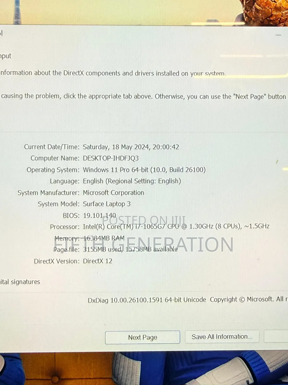 Laptop Microsoft Surface Laptop 3 16GB Intel Core i7 SSD 512GB