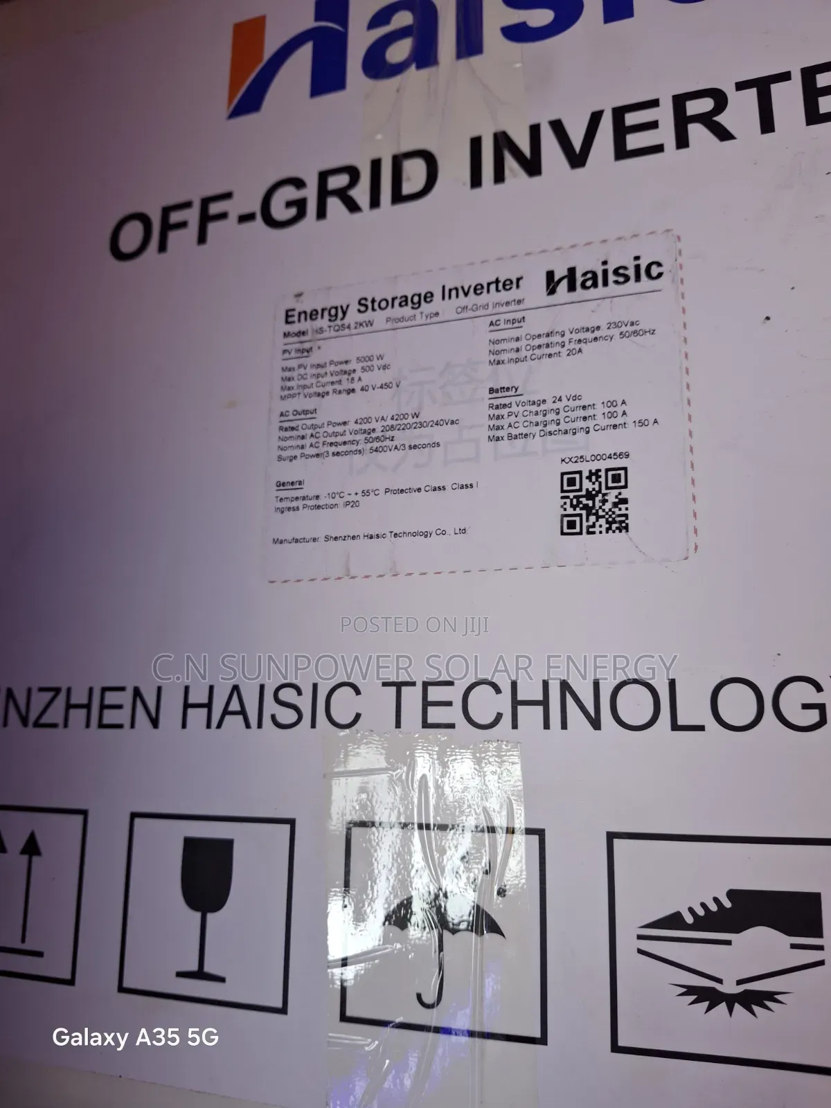 8kwh/51.2v Haisic 4kva/48v Hybrid Haisic Inverter and Battery