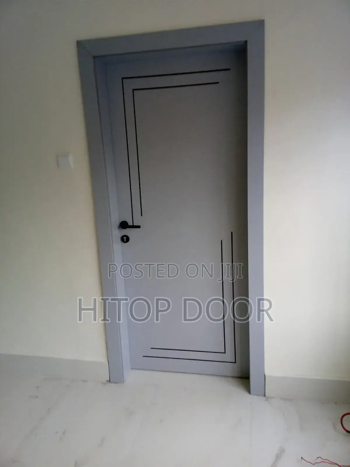 Hitops HDF Door Light Gray With Frame and Architrave