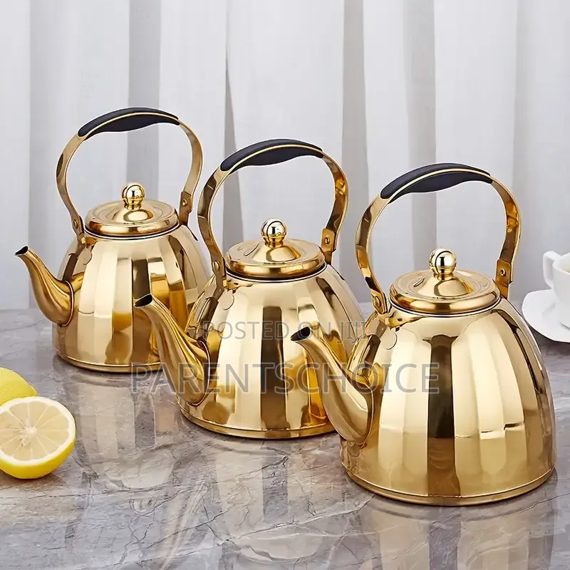 Stylish Gold Stainless Steel Teapot With Infuse
