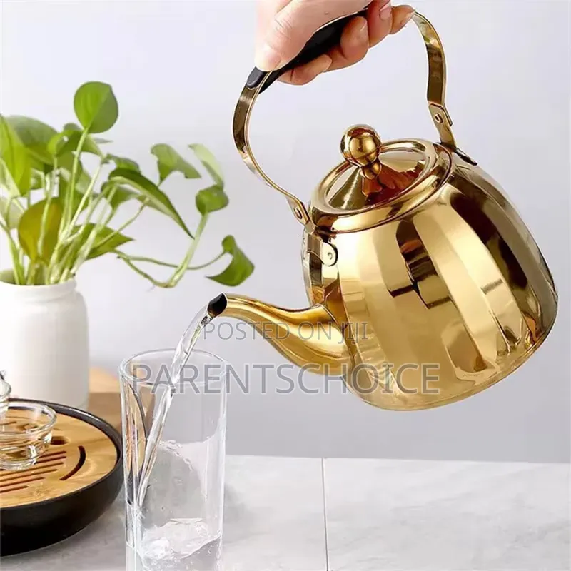Stylish Gold Stainless Steel Teapot With Infuse