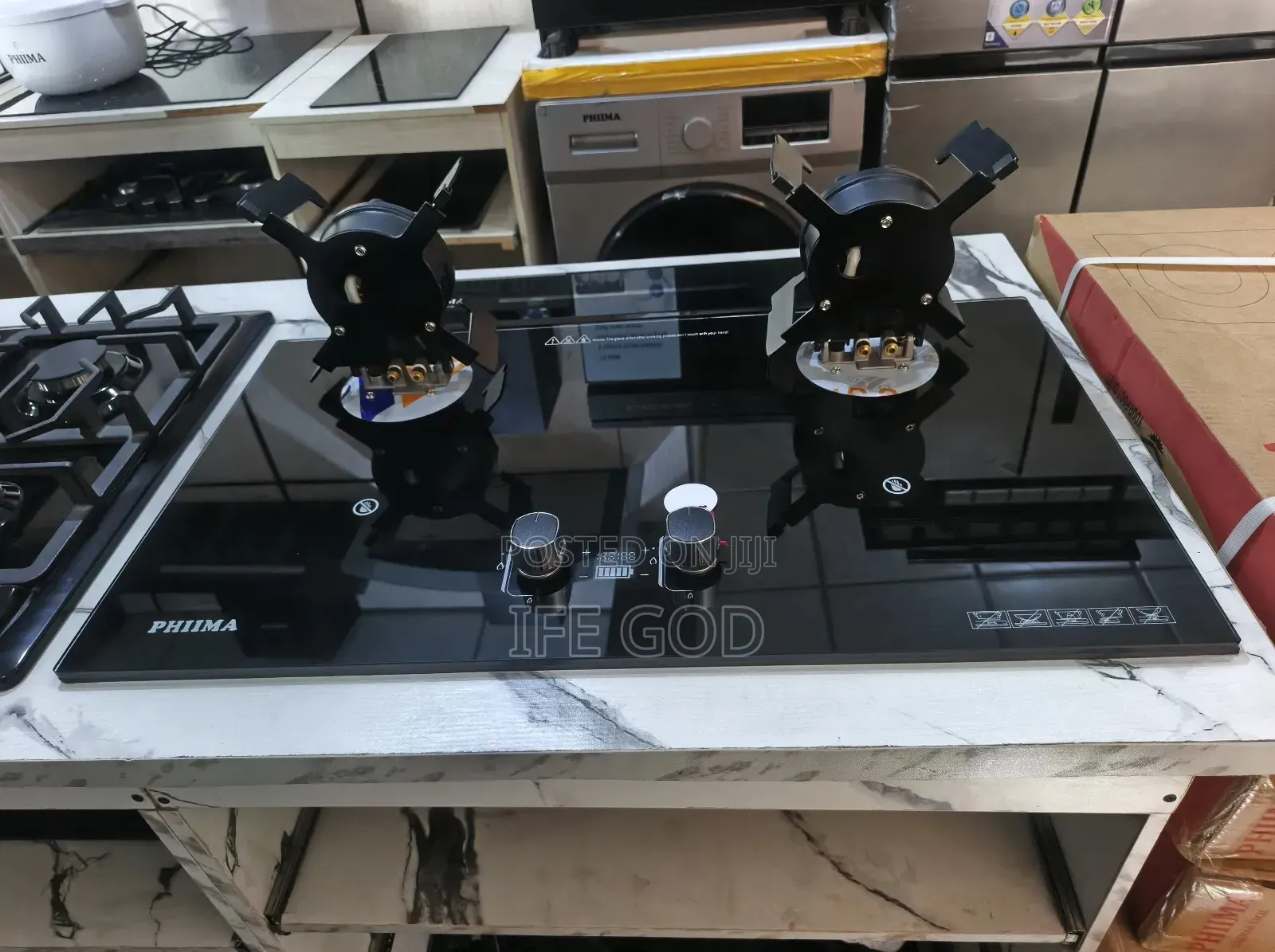 Original Phiima Built-in Premium Luxury Flips Up 2 Burners Gas Cooker
