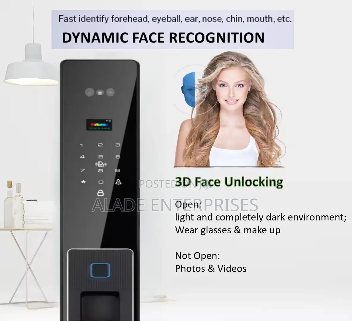 Latest 3d Face Fingerprint Id Smart Lock CNC Processed Smart Lock