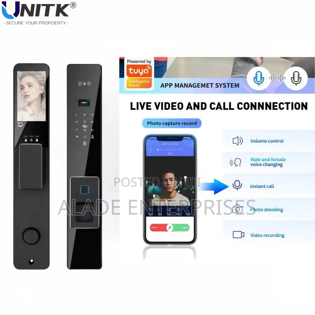 Latest 3d Face Fingerprint Id Smart Lock CNC Processed Smart Lock