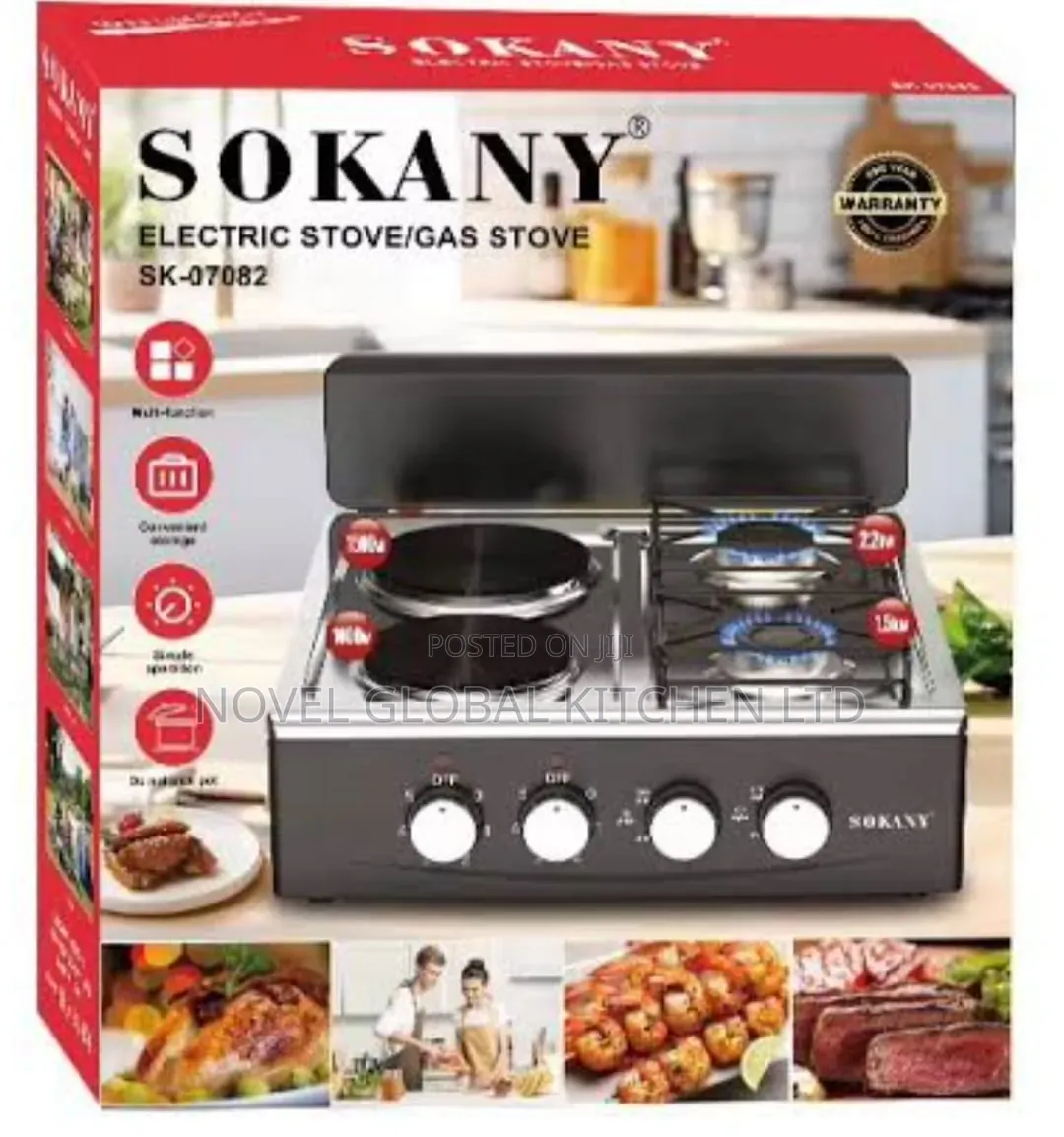 2burners and 2hot Plate Electric/Gas Stove