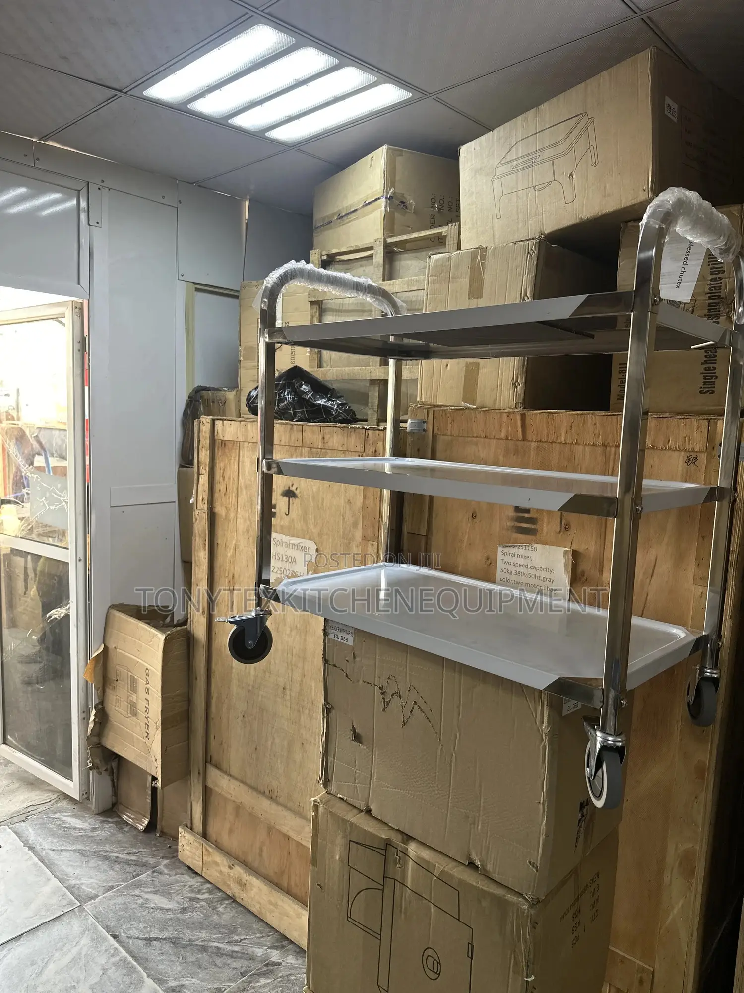 Commercial 3 Layer Food Trolley With Wheels