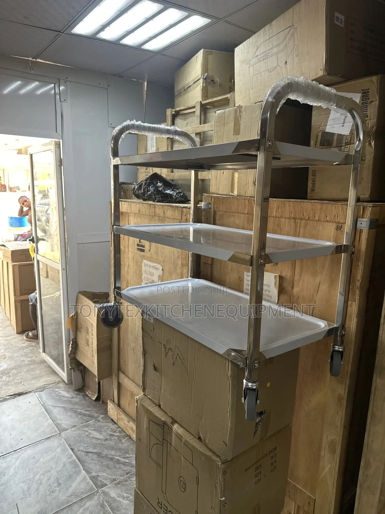 Commercial 3 Layer Food Trolley With Wheels