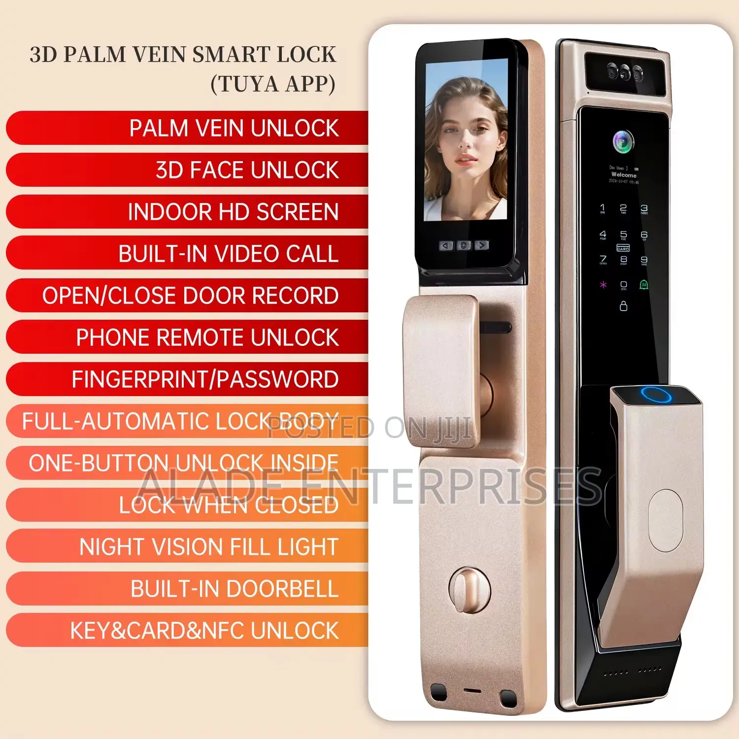 Palm Vein Intelligent Smart Door Lock Digital Biometric Fingerprint