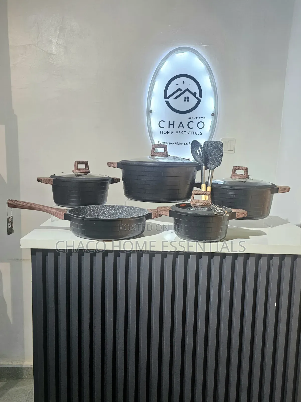Ucclife 5pcs Granite Cookware With Free Spoons Insulation Pad