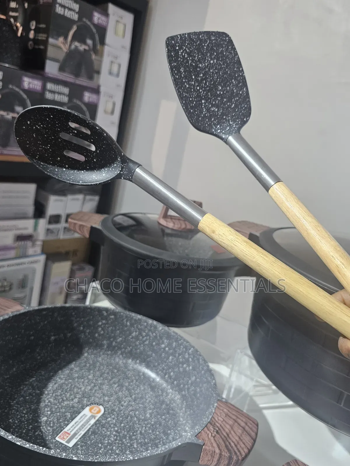 Ucclife 5pcs Granite Cookware With Free Spoons Insulation Pad
