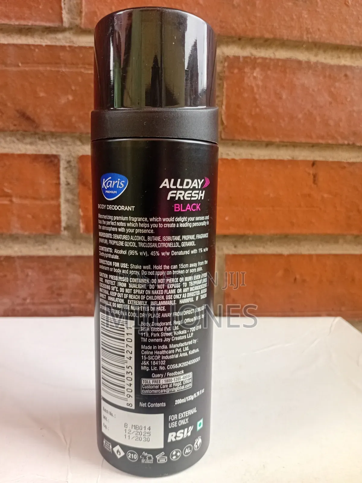 *Karis Premium Black Deodorant Spray for Men - 200ml | Long Lasting*