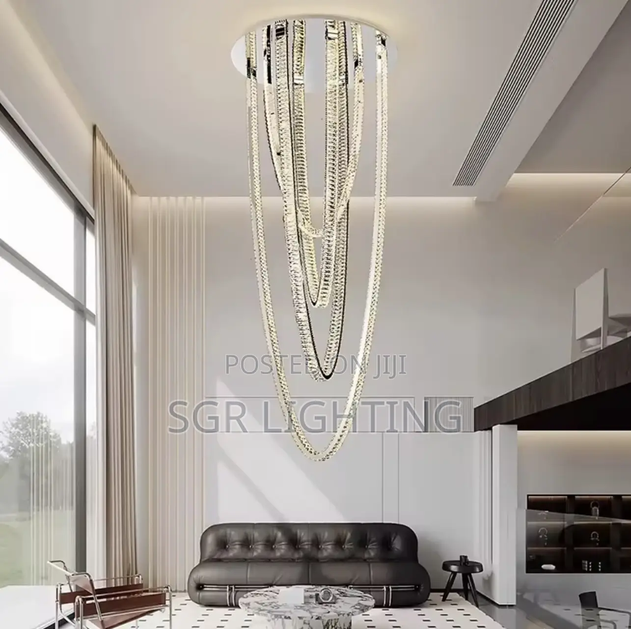 Modern Home Decoration Crystal Chandelier, Stair Pendant Lamp