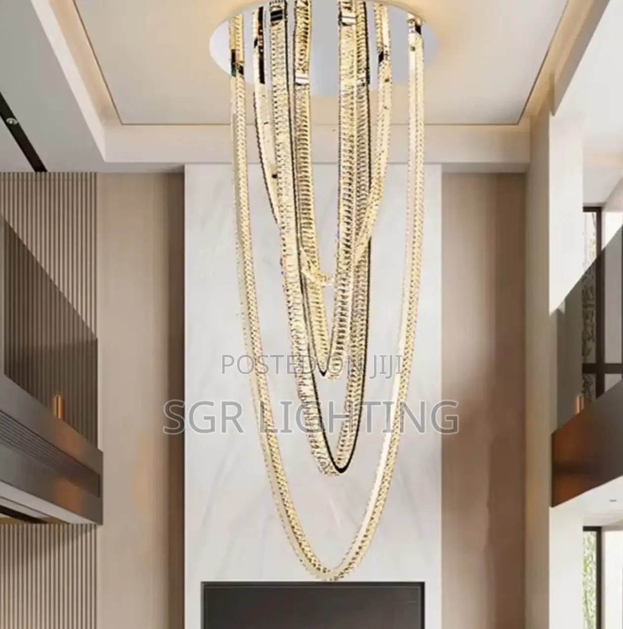 Modern Home Decoration Crystal Chandelier, Stair Pendant Lamp