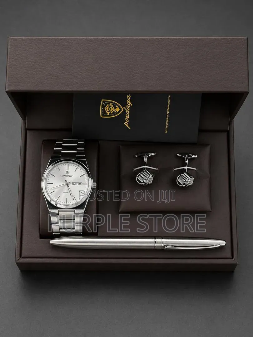 Poedagar Gentlemen Set Includes Watch, Cufflinks and Pen
