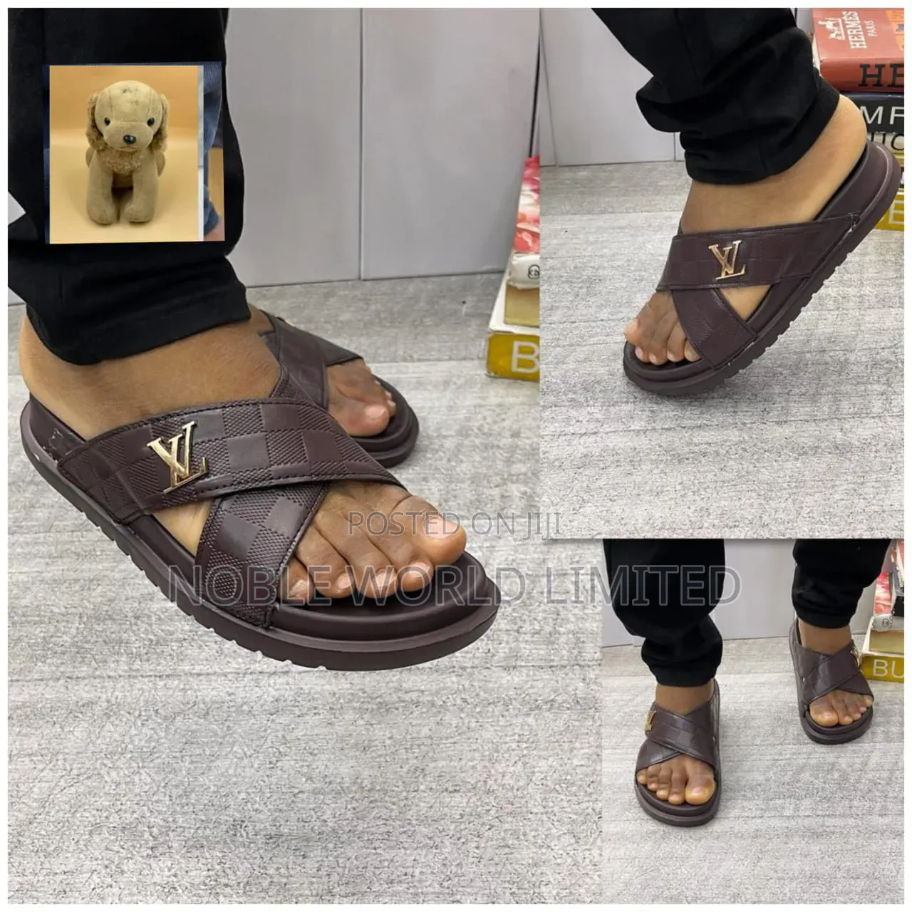Louis Vuitton Black/Brown Pam Slippers NGN 7g