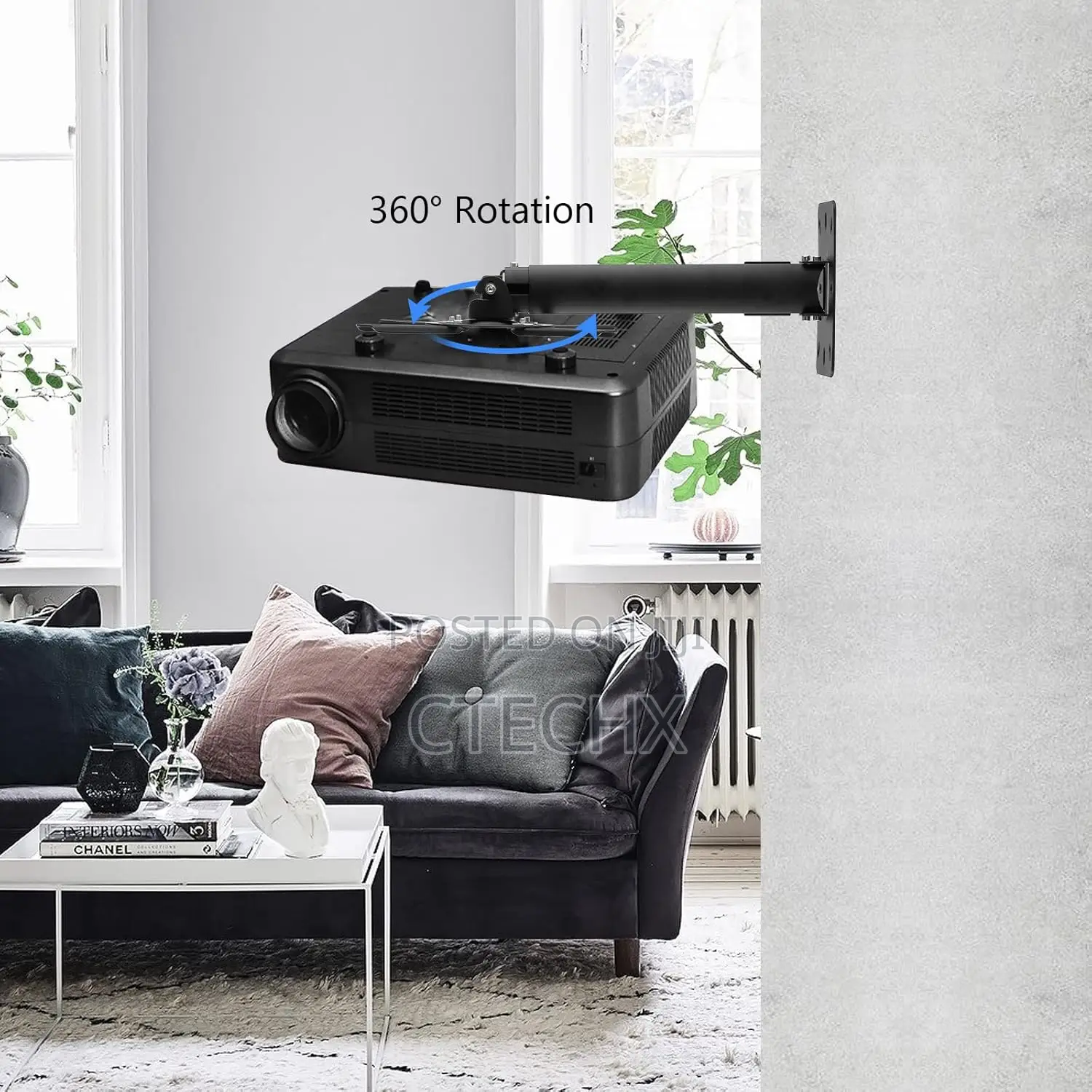 Suptek Ceiling Projector Mount, Universal Wall Mount -360,Swivel,Tilt