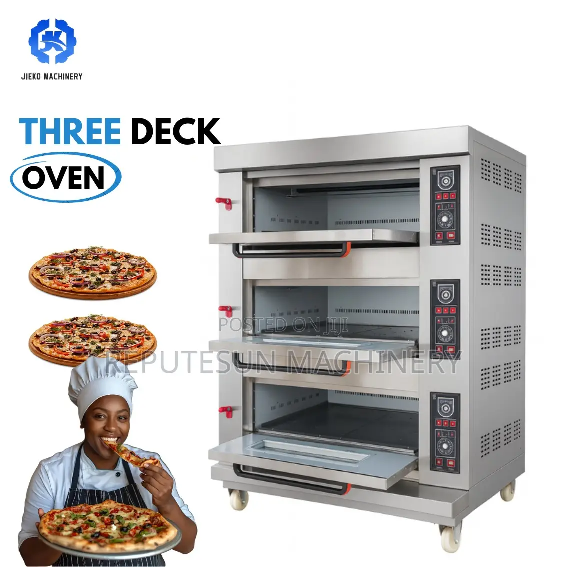 3 Deck, 9 Trays Bakery Gas Oven