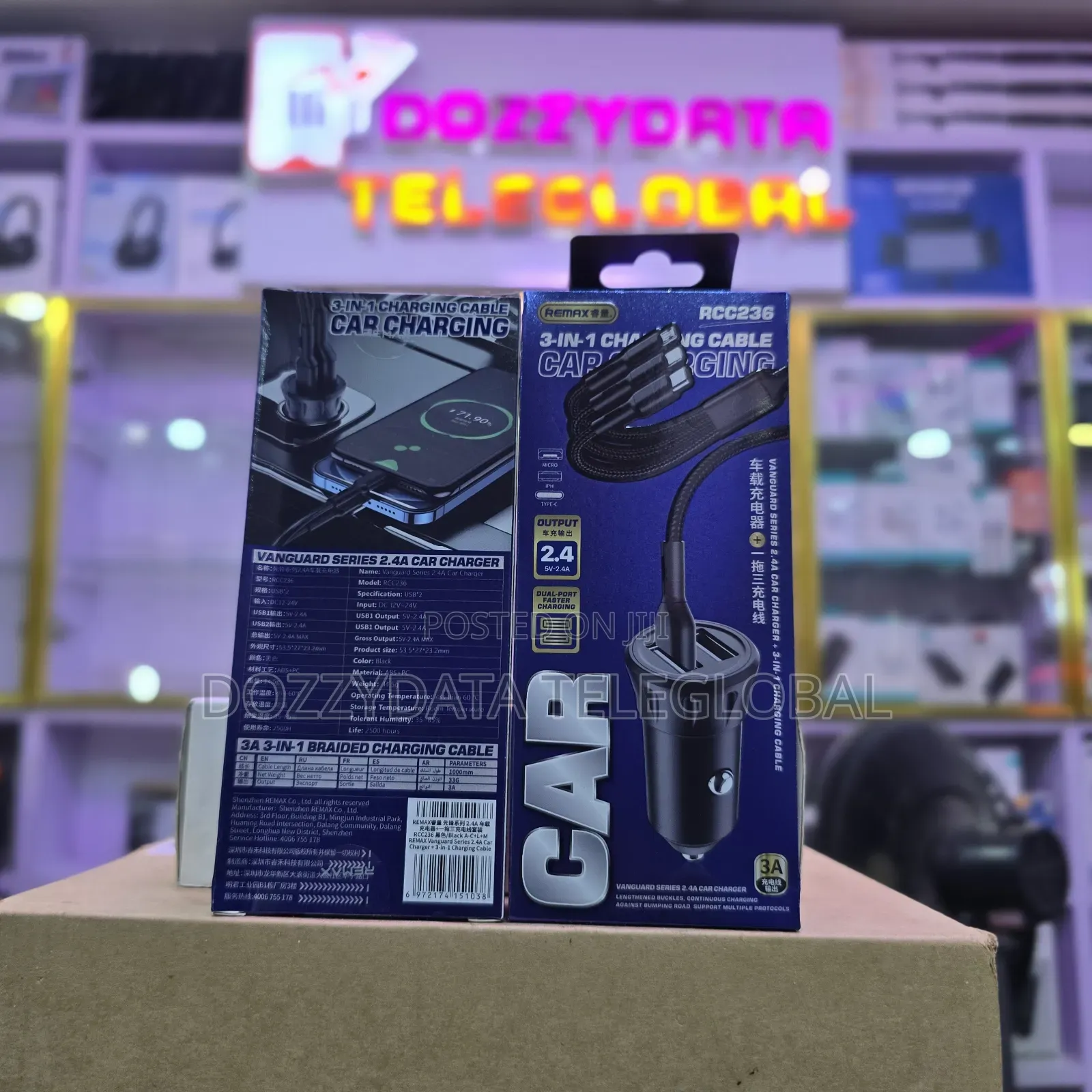 Remax Rcc236 3 in 1 Car Charger