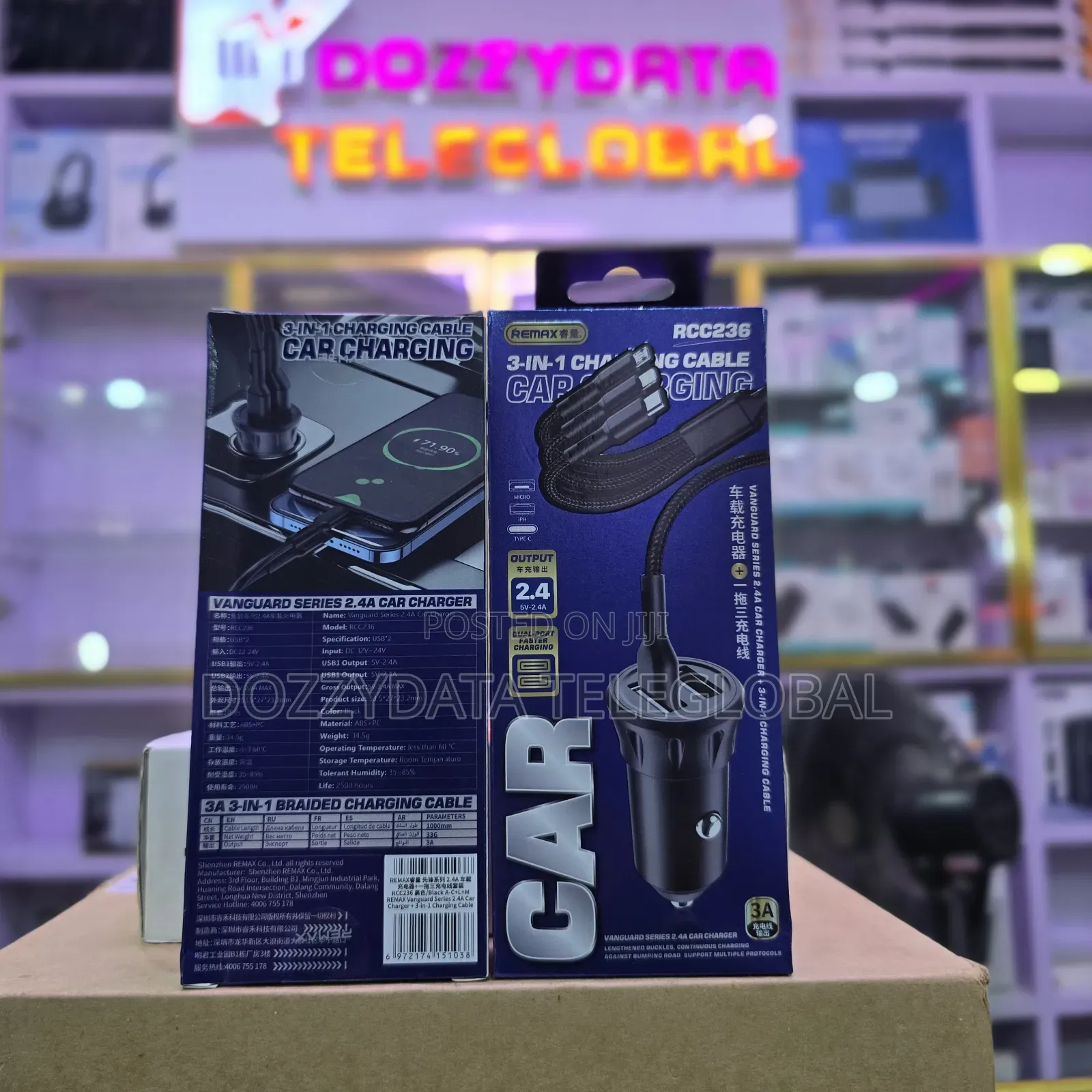 Remax Rcc236 3 in 1 Car Charger