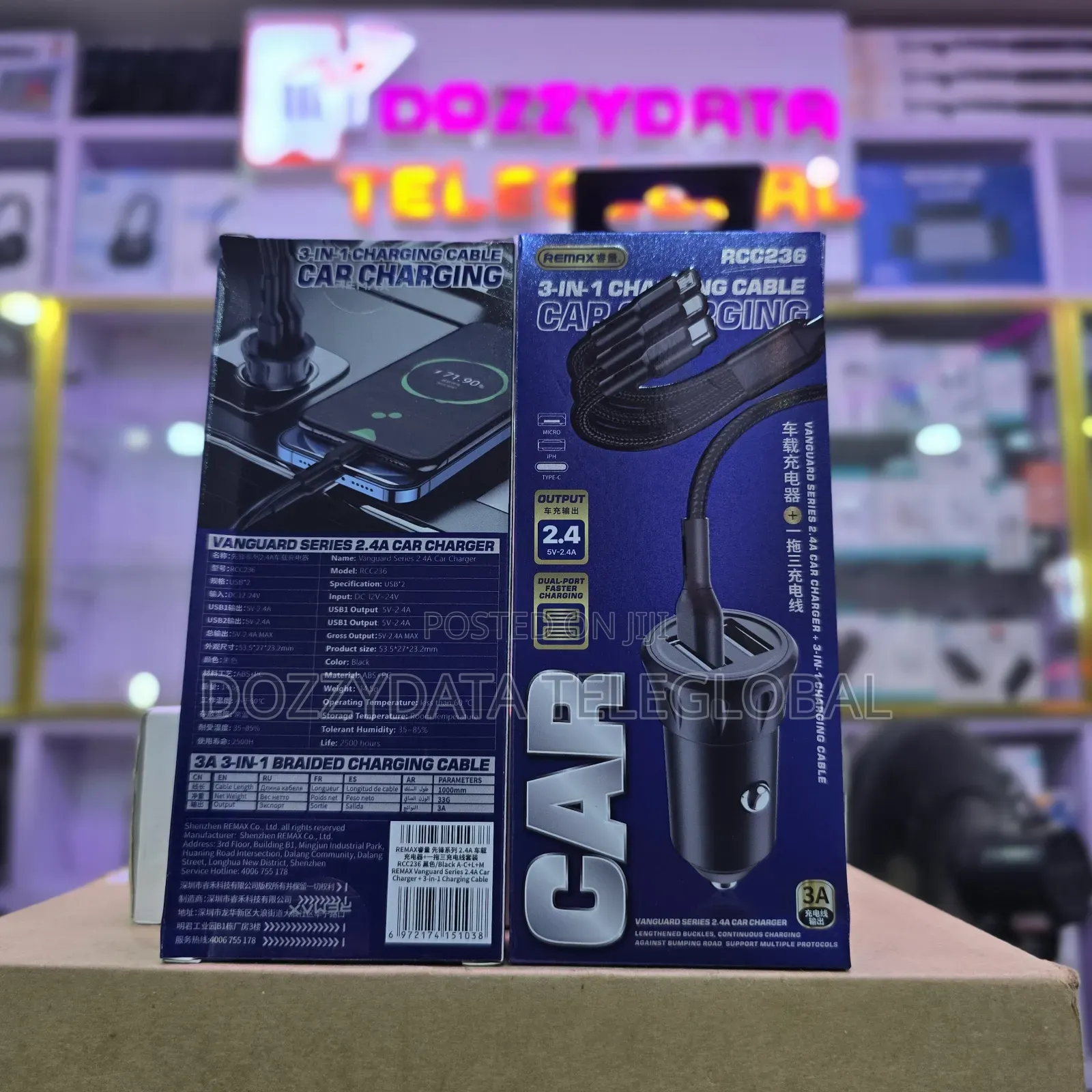 Remax Rcc236 3 in 1 Car Charger