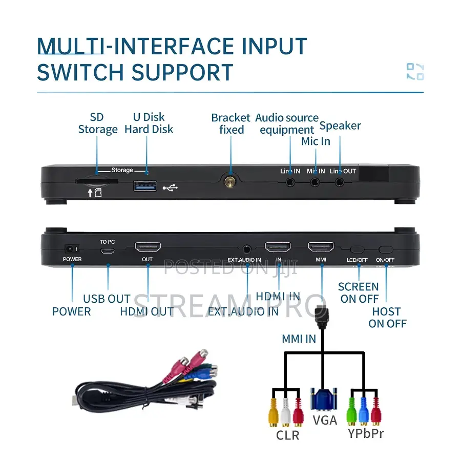Unisheen Ur500a Video Recorder With Screen Vga Dvi Hdmi Ypbpr S-Video