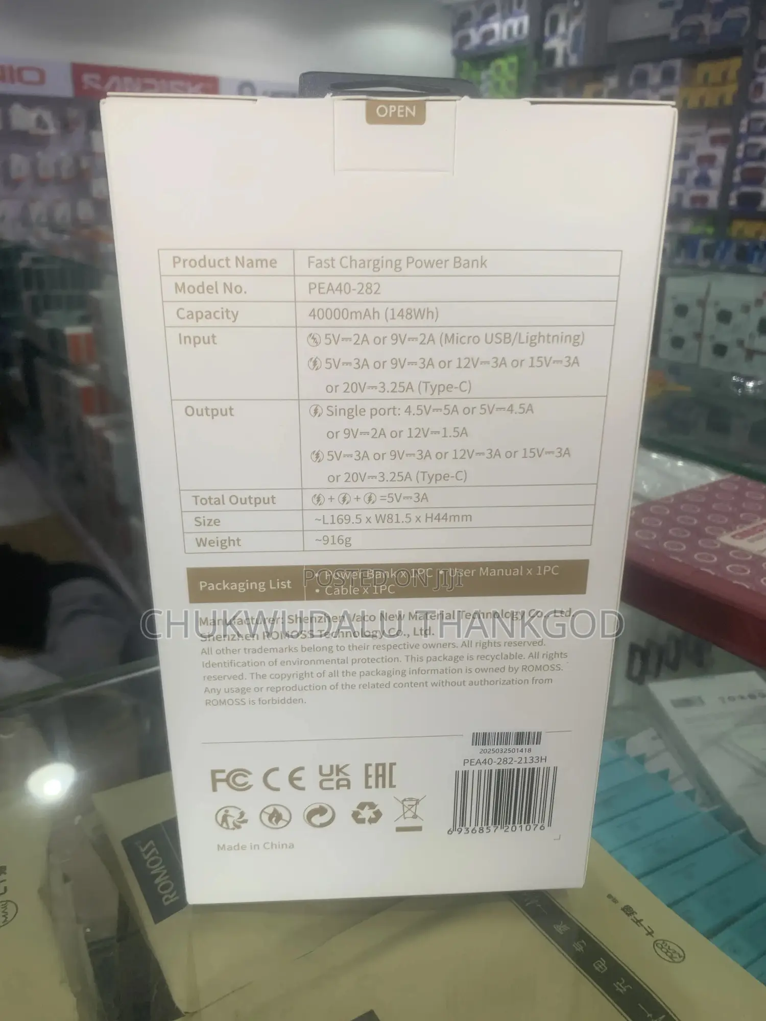 Romoss 65w 40000mah Type C Power Delivery Potable Laptop