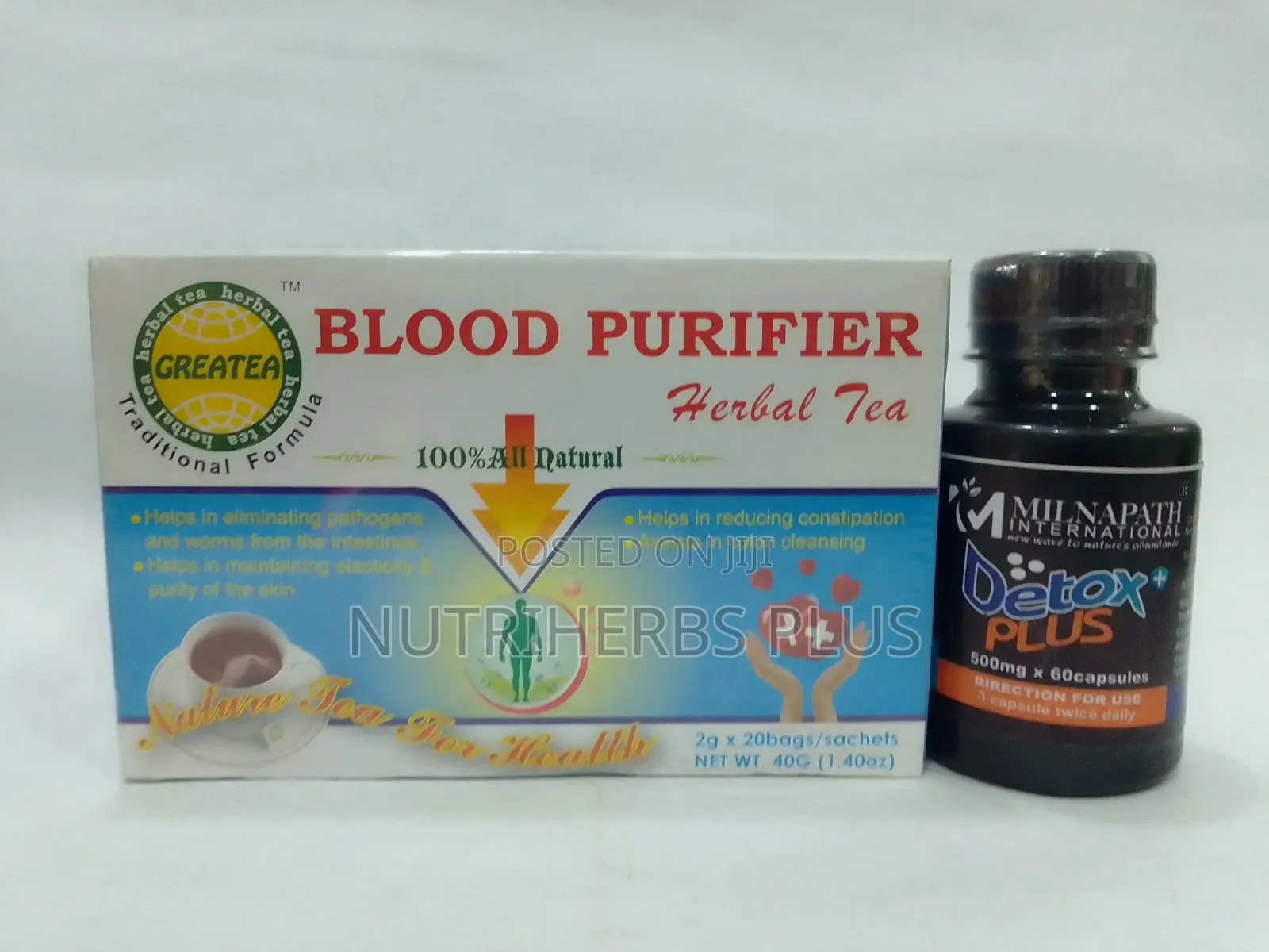 Blood Purifier Tea+Detox Plus Capsules:For Detoxification Cleansing