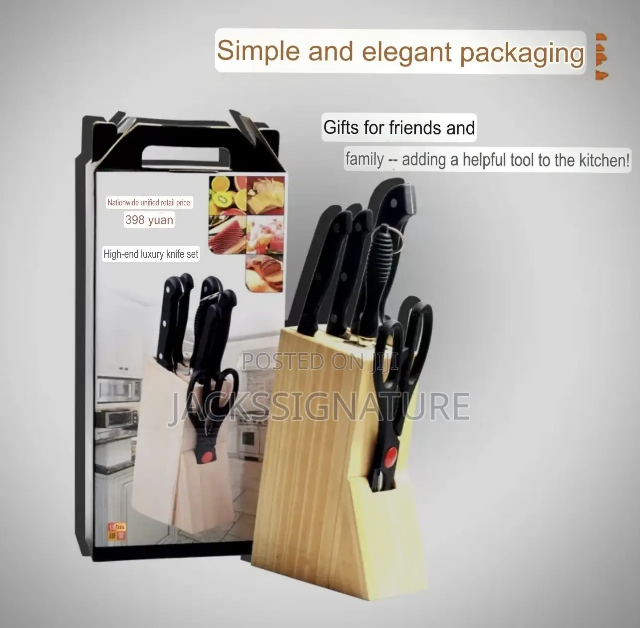 High Quality Knife With Bamboo Stand