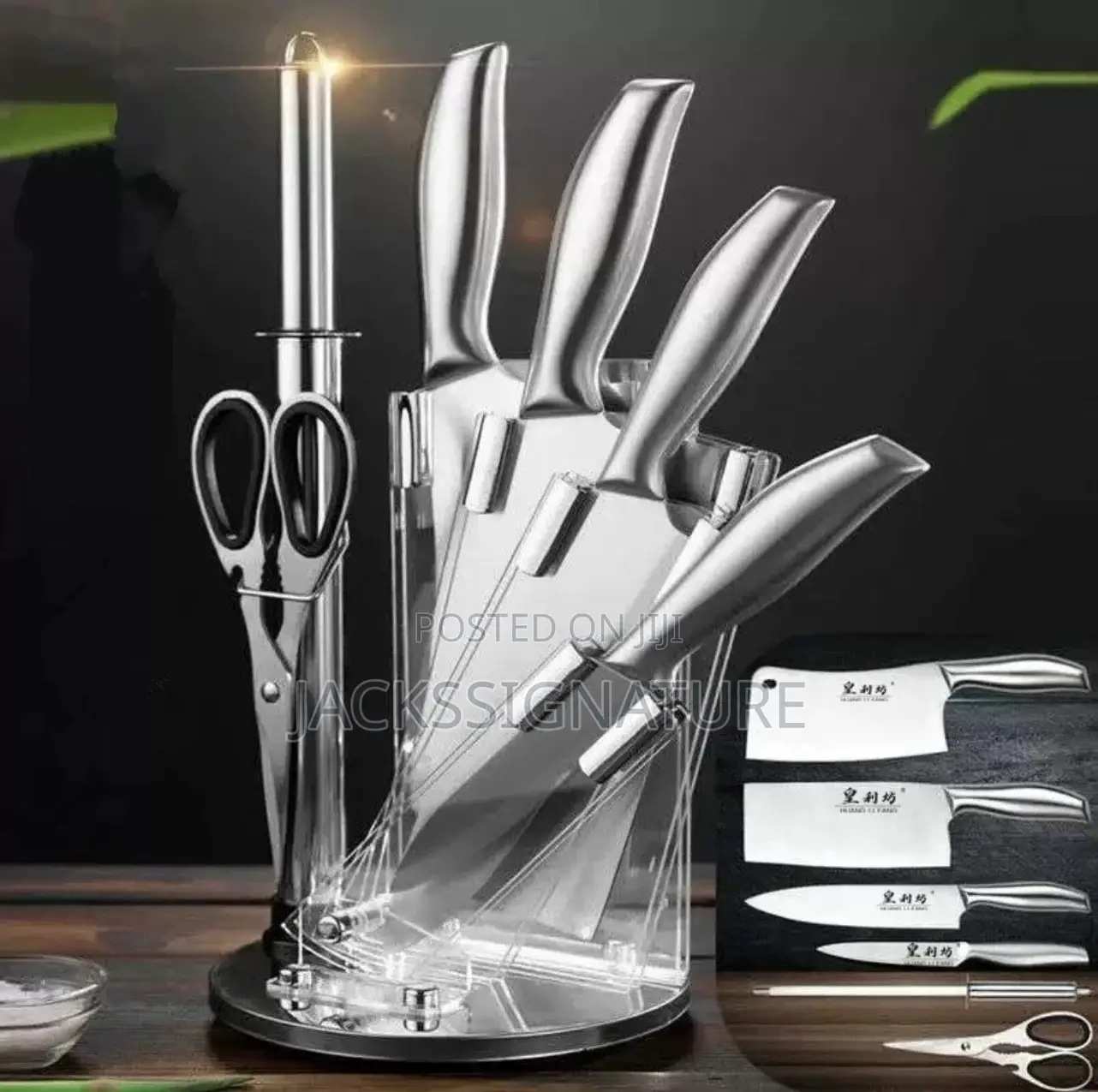 Stainless Steel 360° Rotating Knife Set