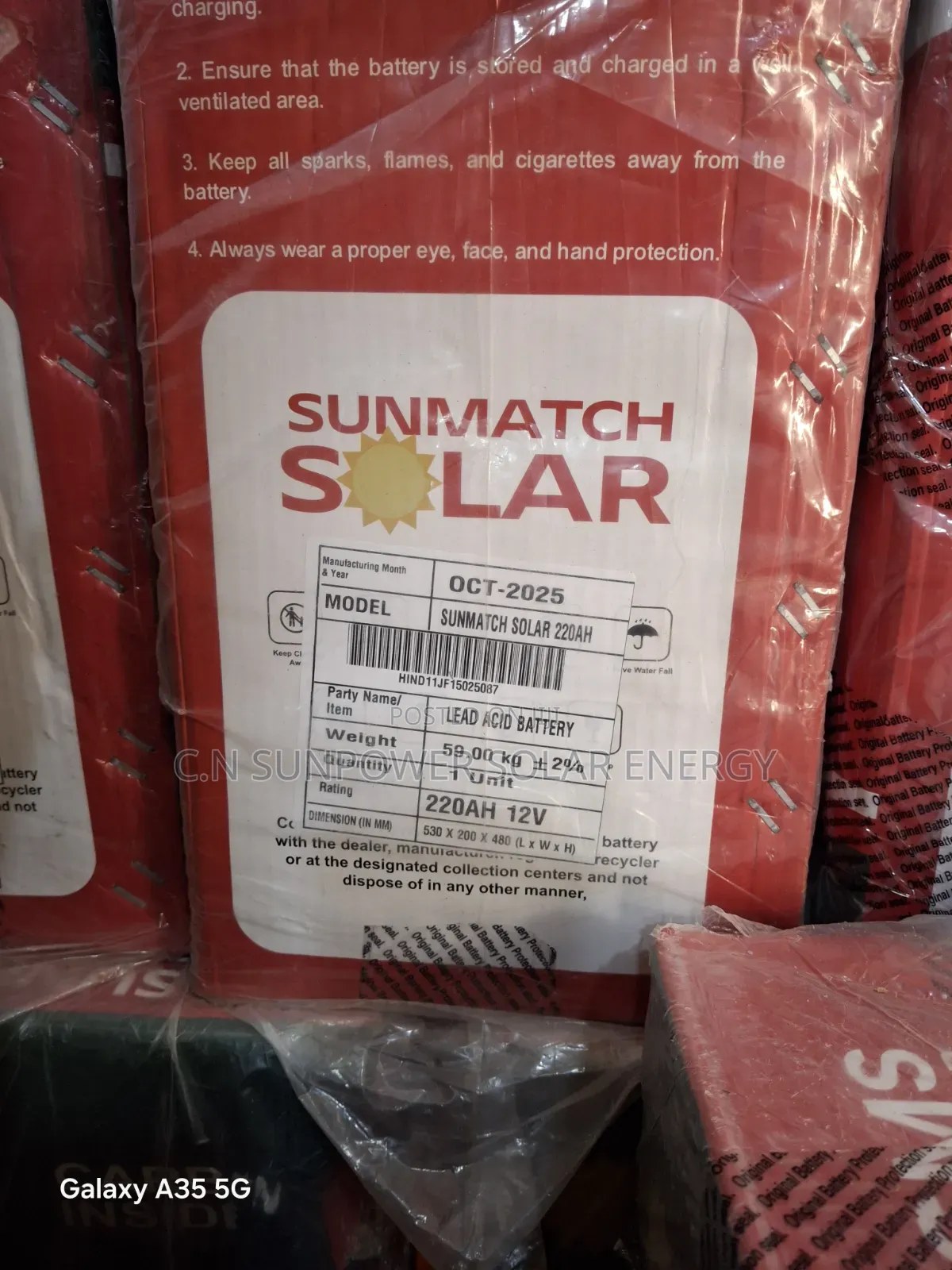 12v/220ahs SMS Tubular Technology Battery