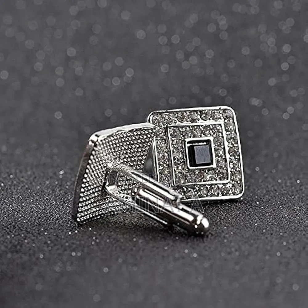 Silver Cufflinks for Men With Case