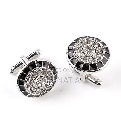 Quality Black and Silver Cufflinks for Men With Case