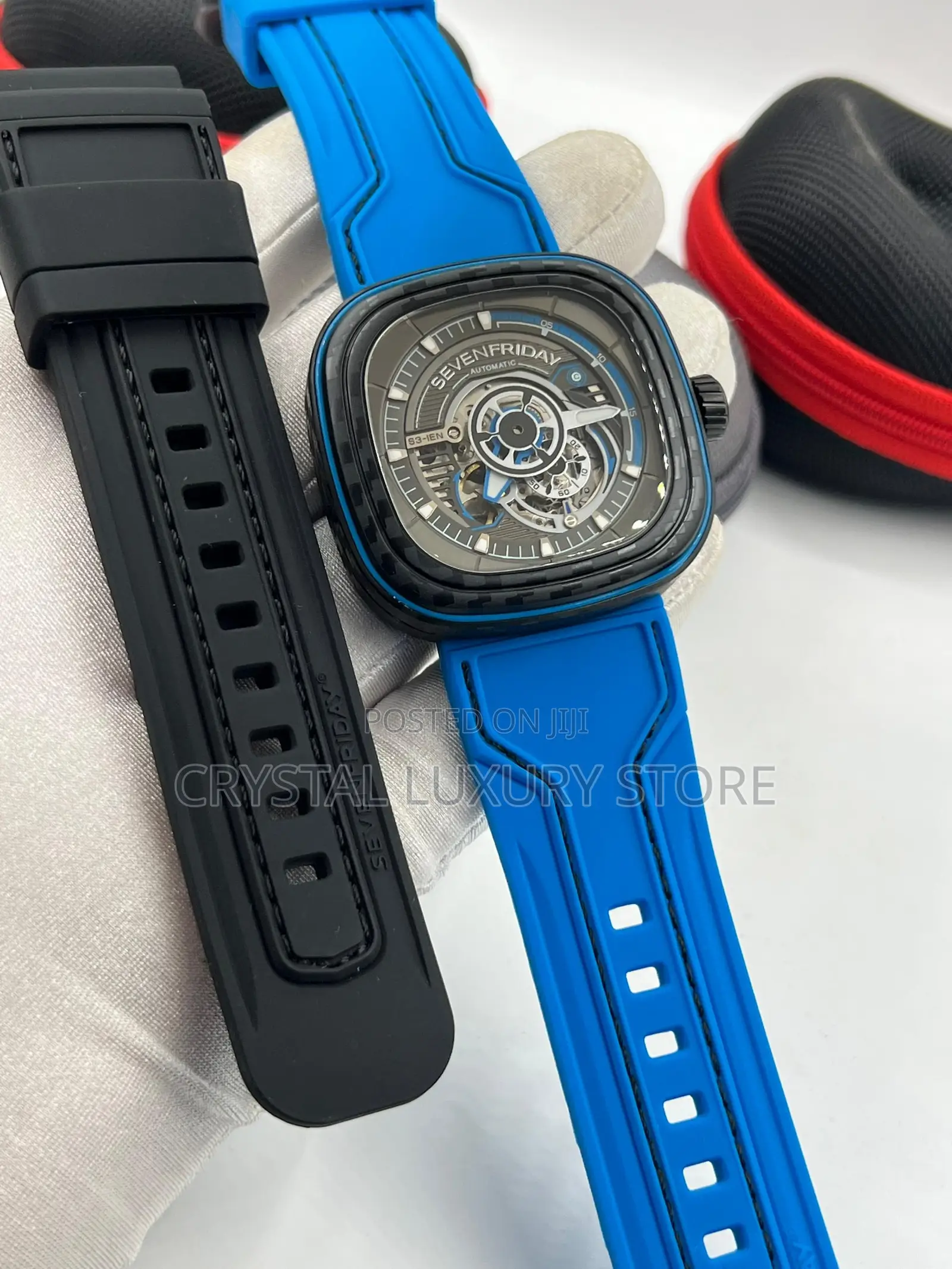 Seven Friday Quality Luxury Men Chronograph Rubber Strap Wristwatch