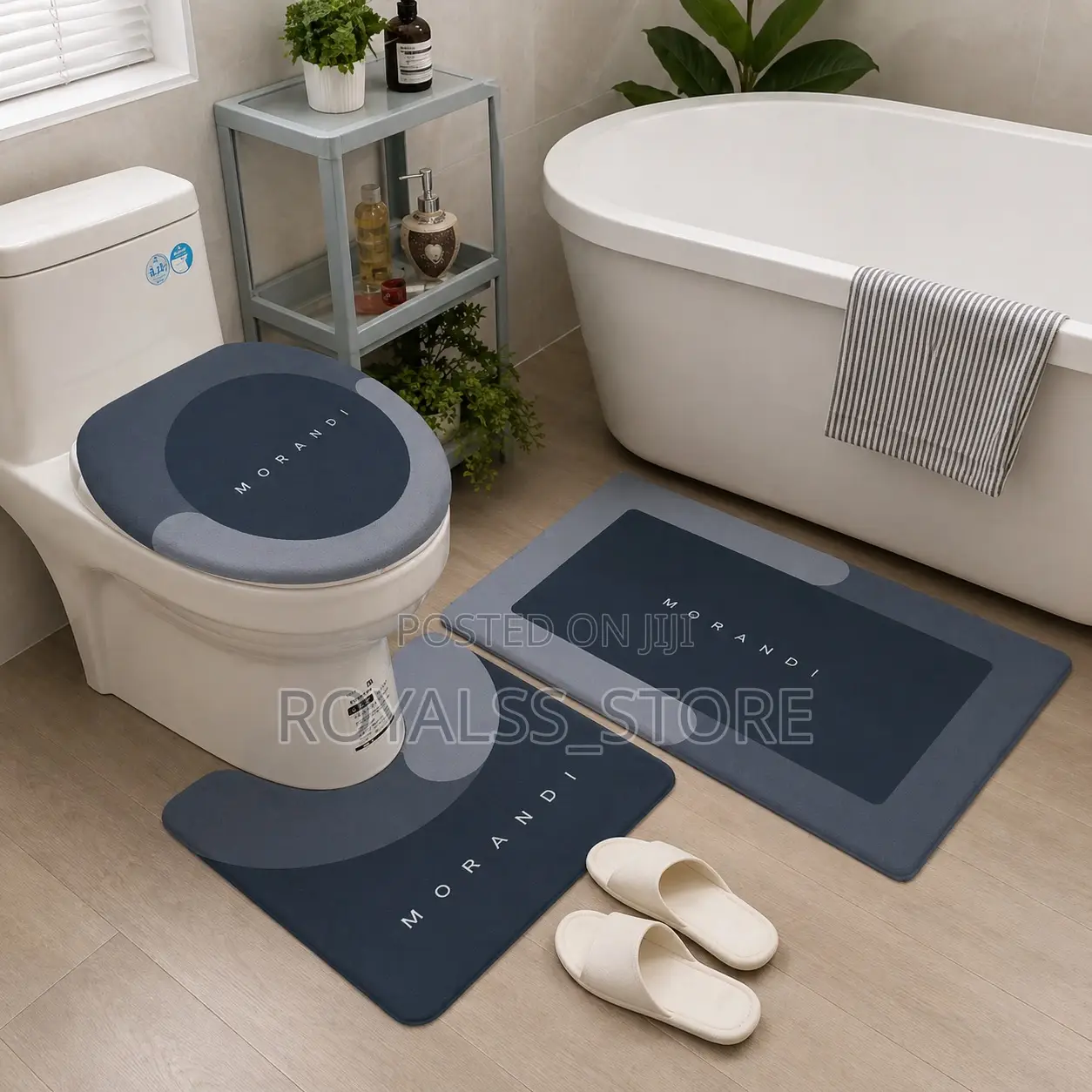 3pcs Water Absorbing Bathroom Mat Set