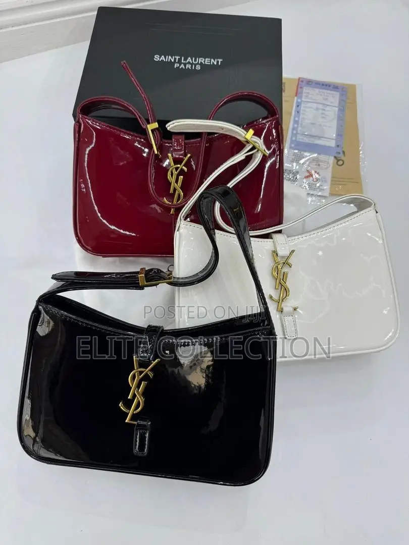 Saint Laurent Glossy Luxury Bag Available in Colour Displayed