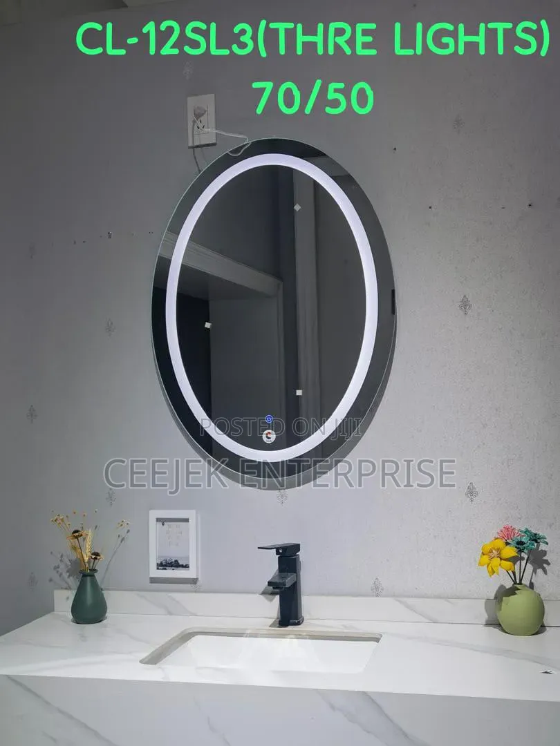 Oval Led Mirror With 3 Ligth