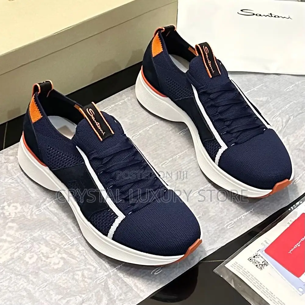 Santoni Quality Luxury Men Sneakers