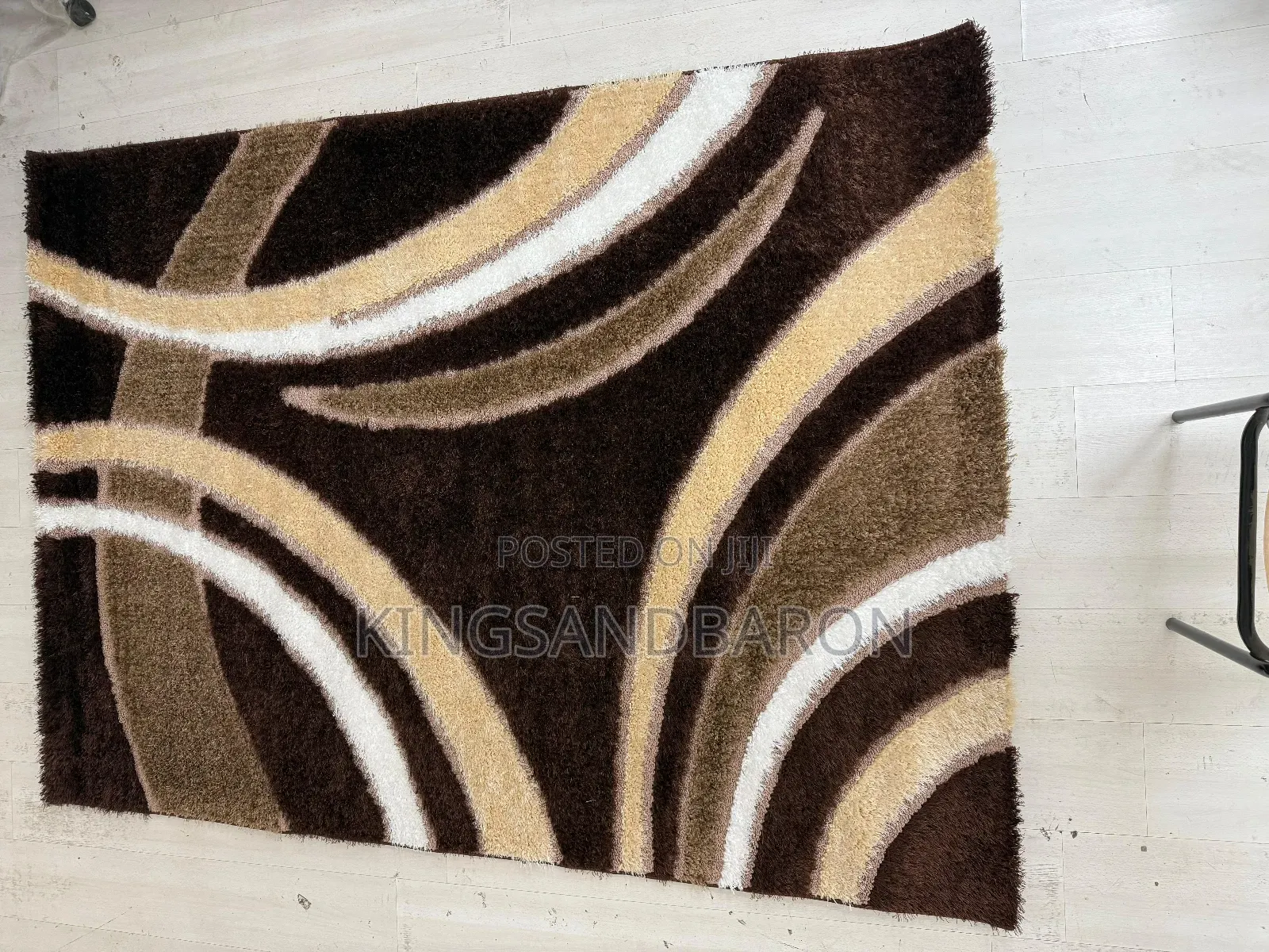 7x10fts Blackand Grey Pattern Shaggy Center Rug