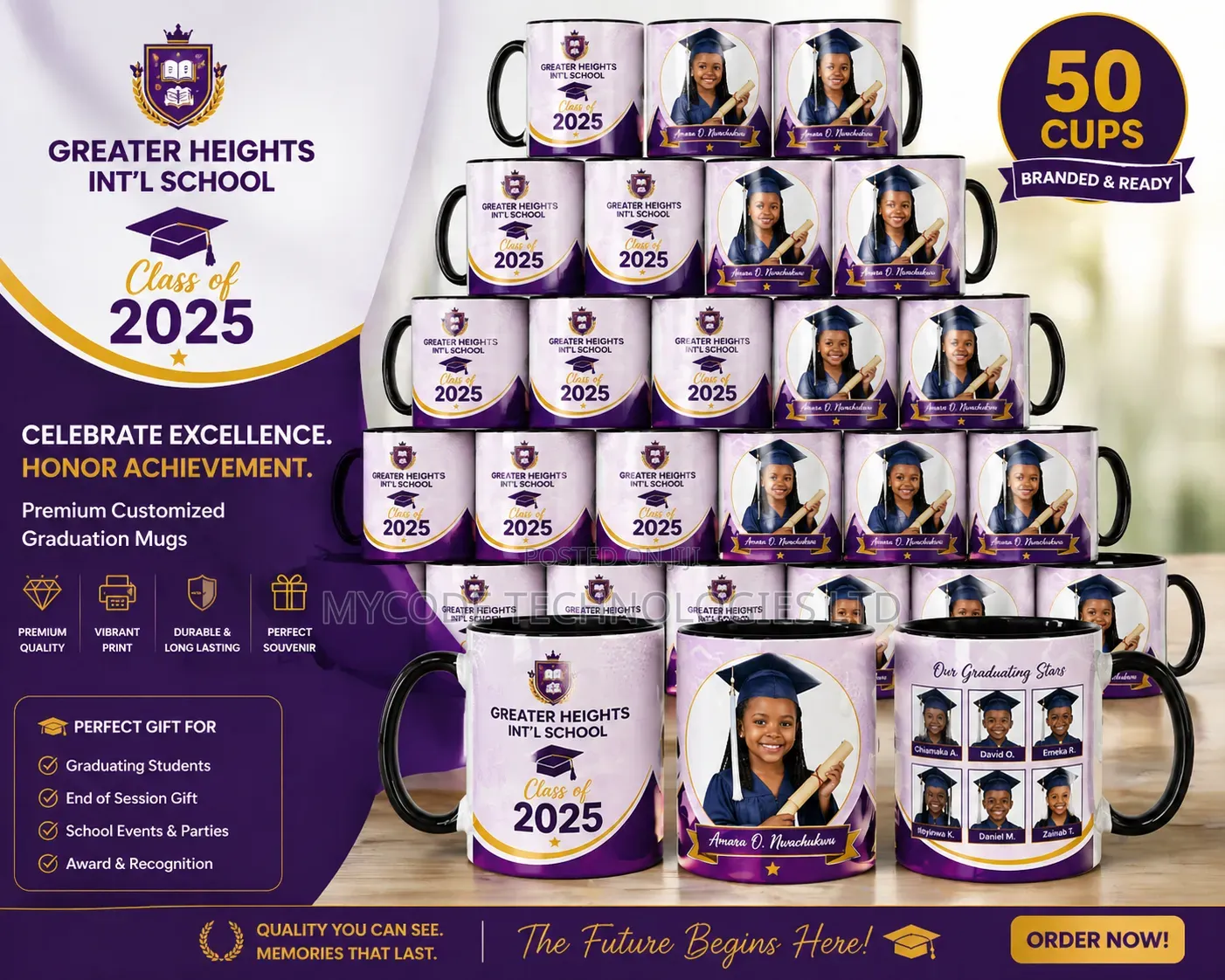 Custom Graduation Mug Printing | School Souvenir Photo Mug