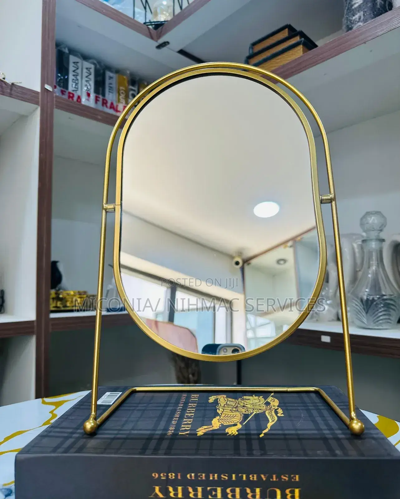 Premium Oval Gold Vanity Mirror