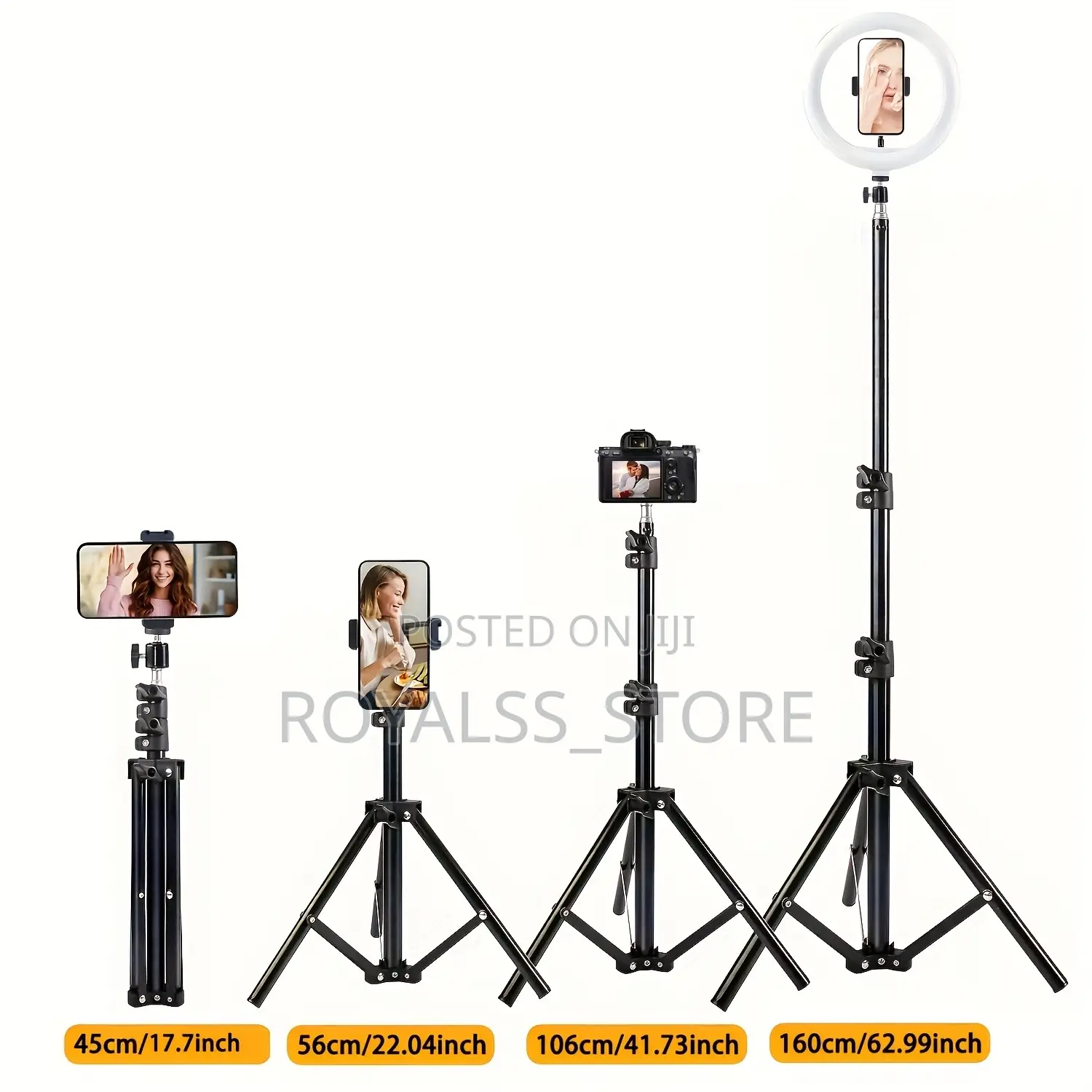 2.1m Tripod Stand And Phone Holder For Videos And Selfies