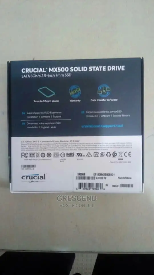1TB Crucial Solid State Drive (Ssd)