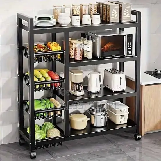 Multi Function Kitchen Trolley Storage Rack 4 Layers