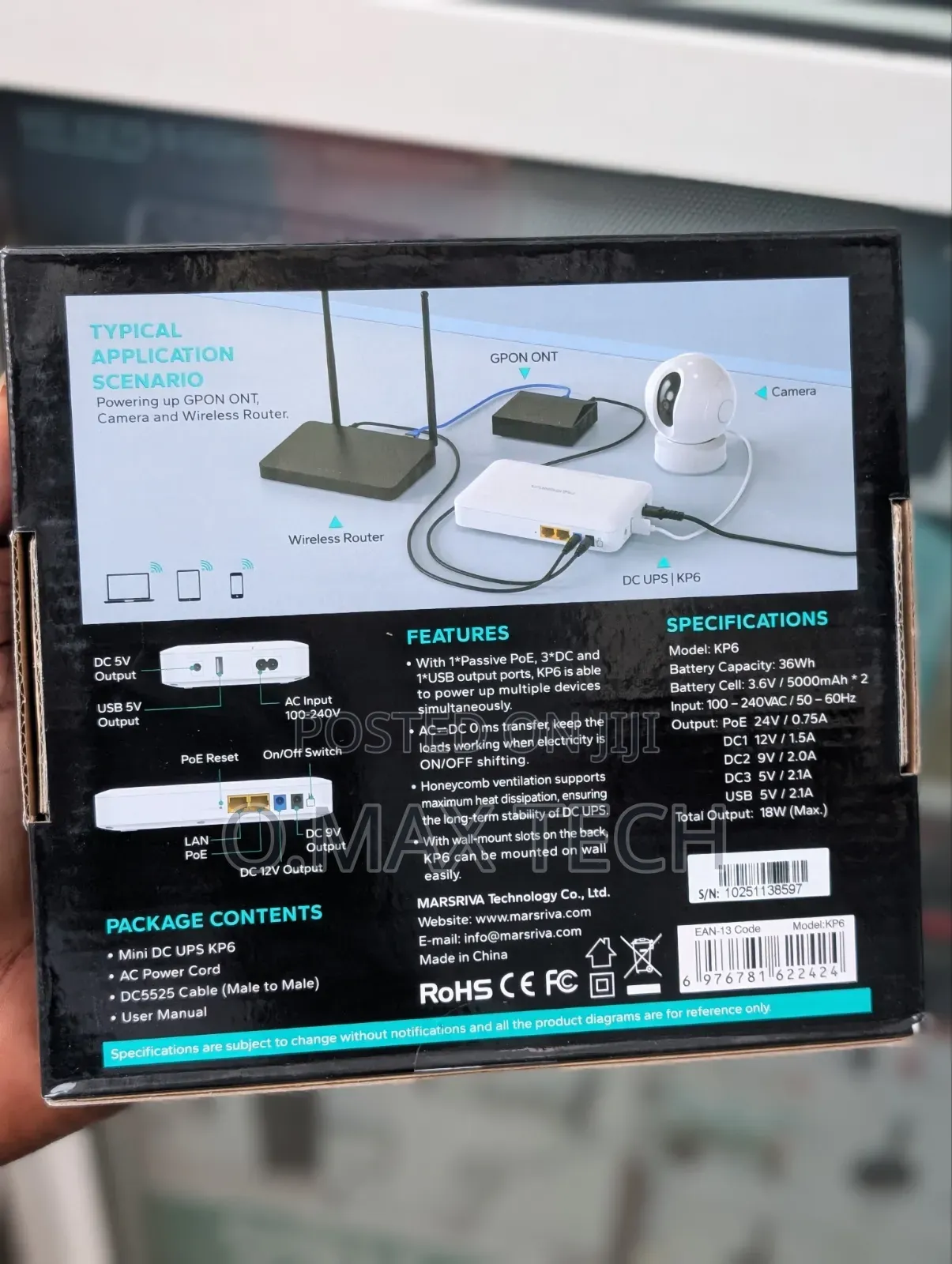 Marsriva Smart Mini Dc Ups 10000mah Router Power Bank