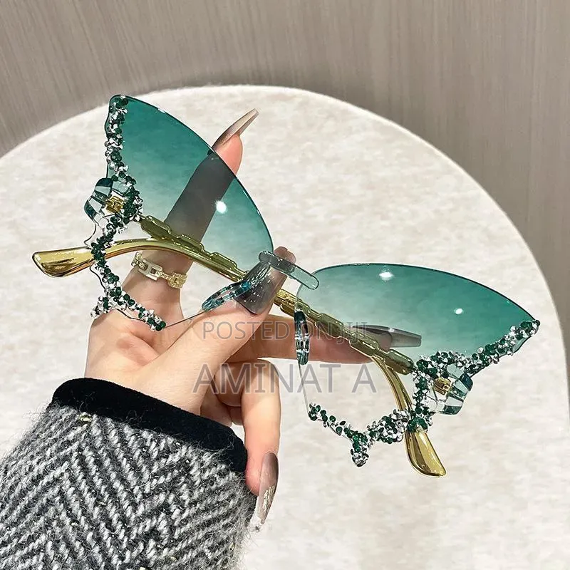 Fashion Butterfly Glasses - Gray, Blue, Green, Red