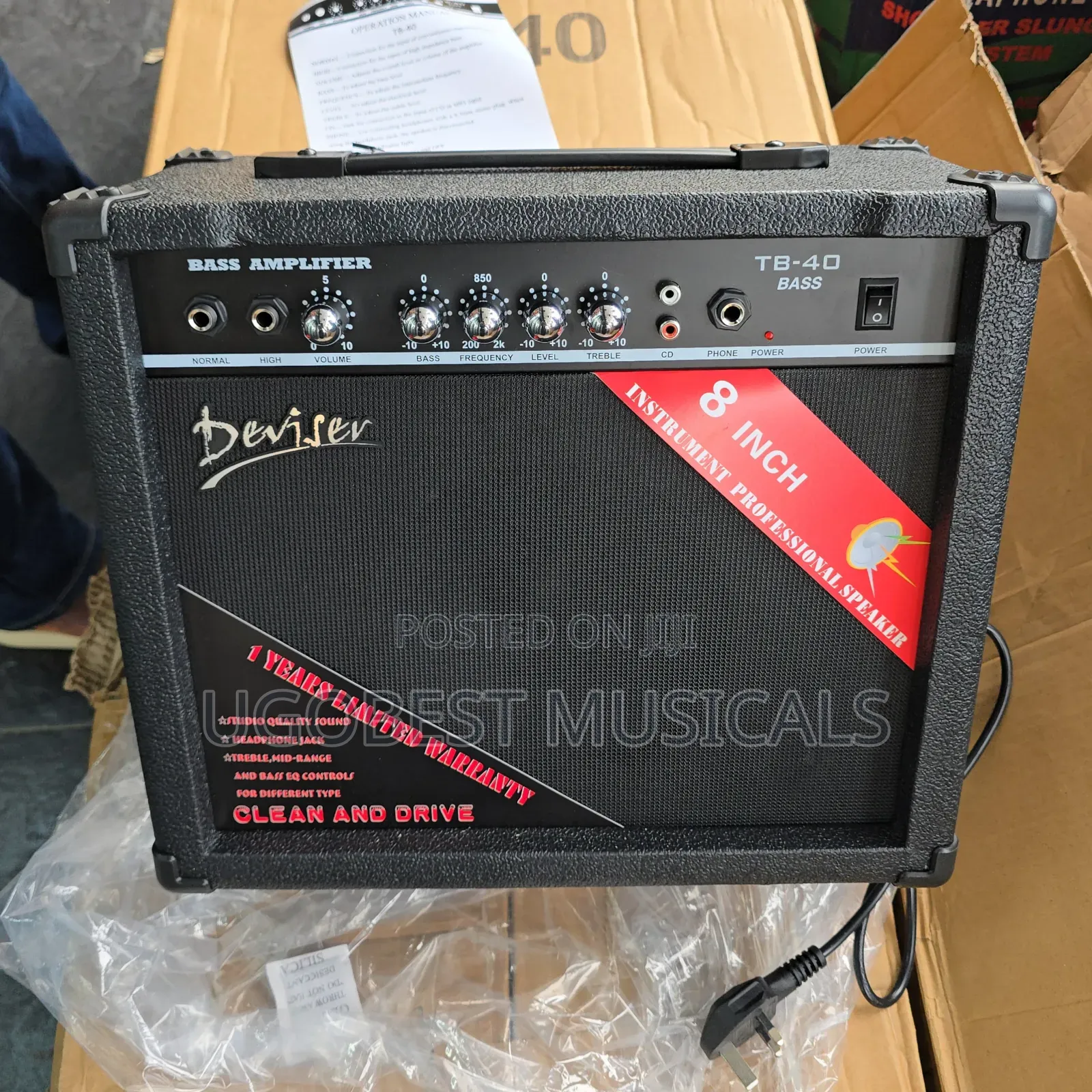 Deviser Tb-40 40w Bass Combo Amp - Punchy, Portable Power for Bassists